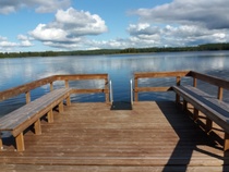 Rajaniemi. Siekkisjävi laiturilta kuvattuna. Mukavaa oli saunan jälkeen siellä vilvoitella!